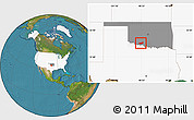 Satellite Location Map of ZIP code 73572, highlighted country, highlighted state