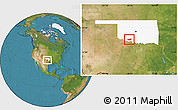 Satellite Location Map of ZIP code 73572, highlighted state