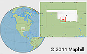 Savanna Style Location Map of ZIP code 73572, highlighted state