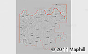 Gray 3D Map of ZIP codes starting with 736, single color outside