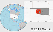 Gray Location Map of ZIP codes starting with 736, highlighted country, highlighted state