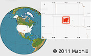 Satellite Location Map of ZIP codes starting with 736, highlighted country