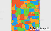 Political Simple Map of ZIP codes starting with 736