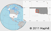 Gray Location Map of ZIP code 73627, highlighted country, highlighted state