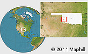 Satellite Location Map of ZIP code 73627, highlighted state