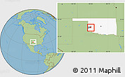 Savanna Style Location Map of ZIP code 73627, highlighted county, highlighted state
