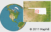 Satellite Location Map of ZIP code 73632, highlighted state