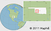 Savanna Style Location Map of ZIP code 73632, highlighted state