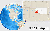 Shaded Relief Location Map of ZIP code 73645, highlighted state