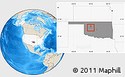 Shaded Relief Location Map of ZIP code 73646, highlighted country, highlighted state