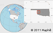 Gray Location Map of ZIP code 73650, highlighted country, highlighted state