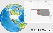 Physical Location Map of ZIP code 73650, highlighted country, highlighted state