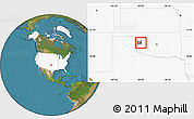 Satellite Location Map of ZIP code 73650, highlighted country, highlighted county