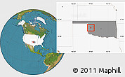 Satellite Location Map of ZIP code 73650, highlighted country, highlighted state