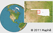 Satellite Location Map of ZIP code 73650, highlighted state