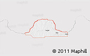 Silver Style 3D Map of ZIP code 73654, single color outside