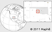 Blank Location Map of ZIP code 73655, highlighted state