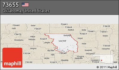 Classic Style Panoramic Map of ZIP Code 73655