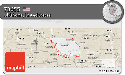Classic Style Panoramic Map of ZIP Code 73655