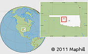 Savanna Style Location Map of ZIP code 73659, highlighted state