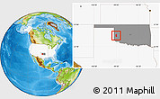 Physical Location Map of ZIP code 73662, highlighted country, highlighted state