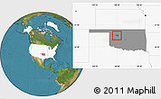 Satellite Location Map of ZIP code 73663, highlighted country, highlighted state