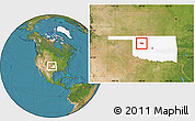 Satellite Location Map of ZIP code 73663, highlighted state