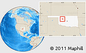 Shaded Relief Location Map of ZIP code 73663, highlighted state