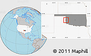 Gray Location Map of ZIP code 73666, highlighted country, highlighted state