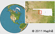 Satellite Location Map of ZIP code 73666, highlighted state