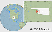 Savanna Style Location Map of ZIP code 73666, highlighted county, highlighted state, hill shading