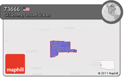Political Panoramic Map of ZIP Code 73666, cropped outside
