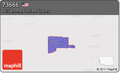 Political Panoramic Map of ZIP Code 73666, cropped outside