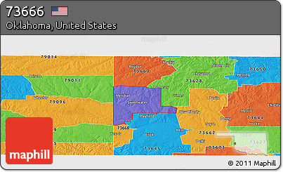 Political Panoramic Map of ZIP Code 73666