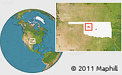 Satellite Location Map of ZIP code 73667, highlighted state