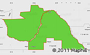 Political Simple Map of ZIP code 73667, single color outside, borders and labels