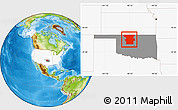 Physical Location Map of ZIP codes starting with 737, highlighted country, highlighted state