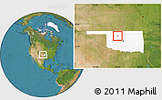 Satellite Location Map of ZIP code 73747, highlighted state