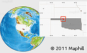 Physical Location Map of ZIP code 73834, highlighted country, highlighted state