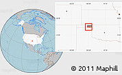 Gray Location Map of ZIP code 73931, highlighted country, highlighted county, hill shading