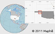 Gray Location Map of ZIP code 73931, highlighted country, highlighted state, hill shading