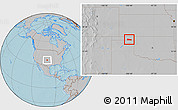 Gray Location Map of ZIP code 73931, hill shading
