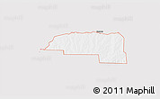Silver Style 3D Map of ZIP code 73932, single color outside