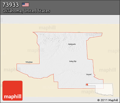 Classic Style 3D Map of ZIP Code 73933, single color outside