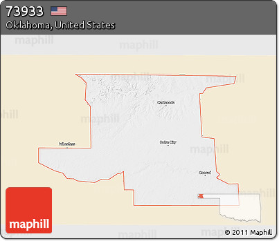 Classic Style 3D Map of ZIP Code 73933, single color outside