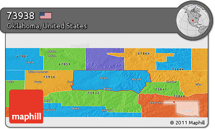 Political Panoramic Map of ZIP Code 73938