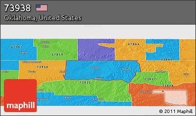 Political Panoramic Map of ZIP Code 73938