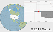 Savanna Style Location Map of ZIP code 73945, highlighted country, highlighted state, hill shading