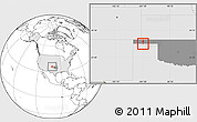 Blank Location Map of ZIP code 73949, highlighted country, highlighted state
