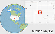 Savanna Style Location Map of ZIP code 73950, highlighted country, highlighted county